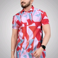 Men's Poly Cotton Half Sleeve Casual Printed Shirt - 2XL