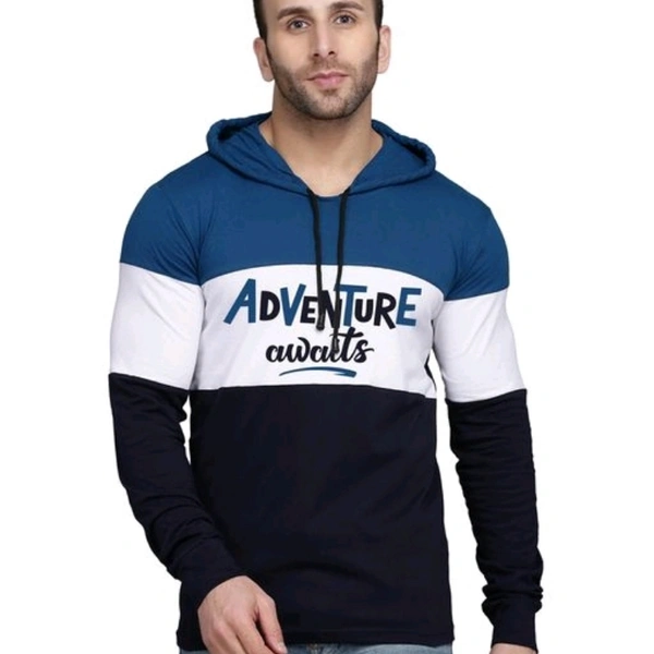 Slowloris Typography Printed Full Sleeve Hood Mens Tshirt - XL