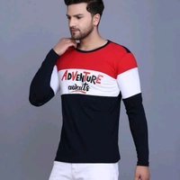 Slowloris Typography Printed Full Sleeve Round Neck Mens Tshirt - XL