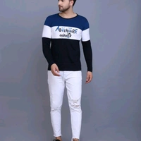 Slowloris Typography Printed Full Sleeve Round Neck Mens Tshirt - S