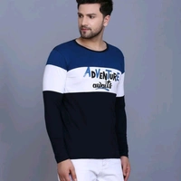 Slowloris Typography Printed Full Sleeve Round Neck Mens Tshirt - M
