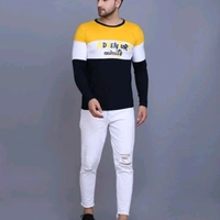 Slowloris Typography Printed Full Sleeve Round Neck Mens Tshirt - M