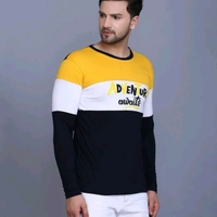 Slowloris Typography Printed Full Sleeve Round Neck Mens Tshirt - M