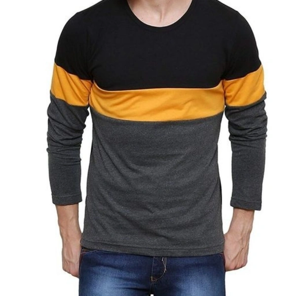 Men's Trendy Cotton Solid T-Shirt - M