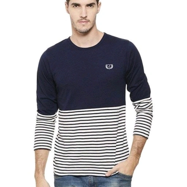 Men's Trendy Cotton Solid T-Shirt - M