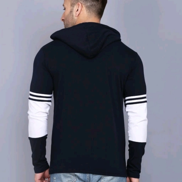 SIDKRT Solid Men Hooded Neck Tshirt - L
