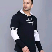 SIDKRT Solid Men Hooded Neck Tshirt - M