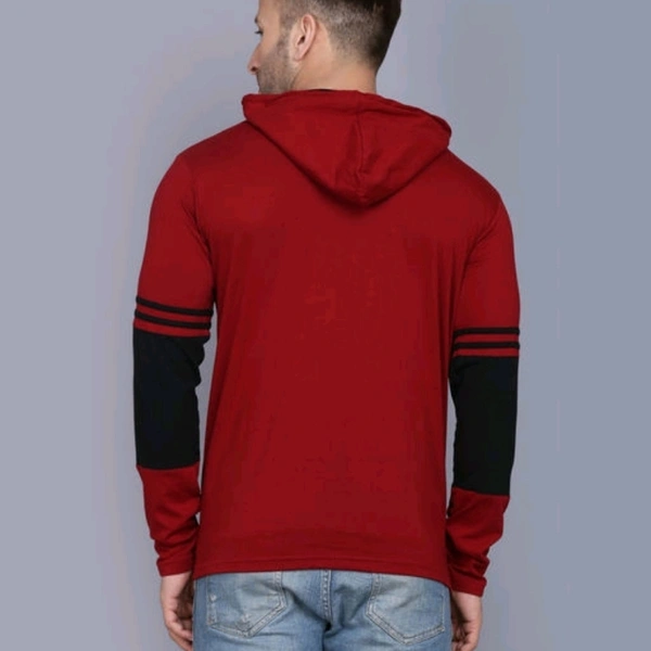 SIDKRT Solid Men Hooded Neck Tshirt - L