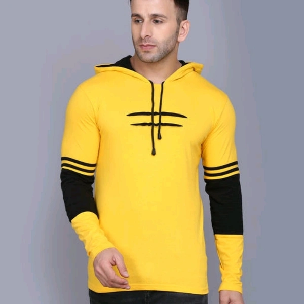 SIDKRT Solid Men Hooded Neck Tshirt - s