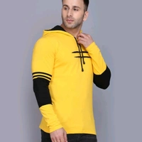 SIDKRT Solid Men Hooded Neck Tshirt - M