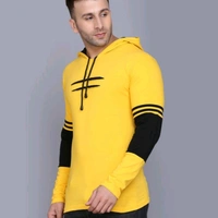 SIDKRT Solid Men Hooded Neck Tshirt - M