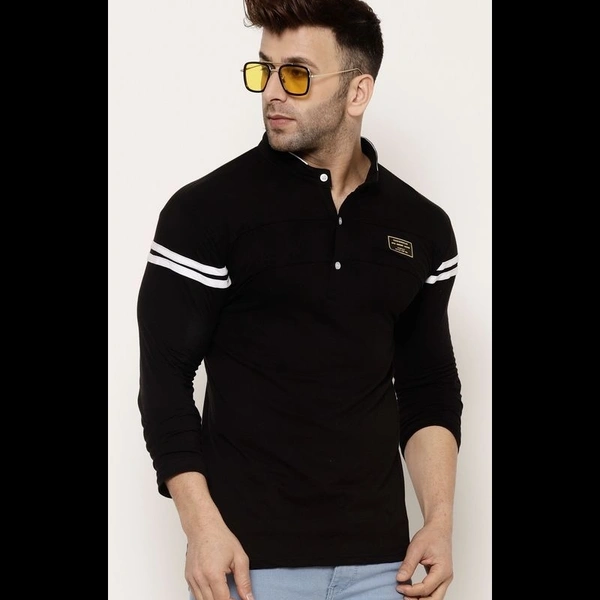 Classy Chinese Collar New Design T-shirt - S