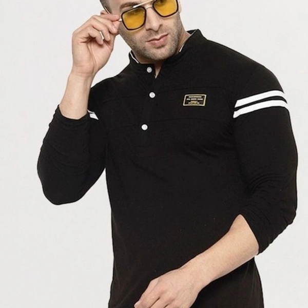 Classy Chinese Collar New Design T-shirt - S