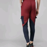 Pitara Men's Lycra ColorBlock Maroon & Blue Track Pant (SFC-MTP-010) - 30