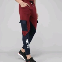 Pitara Men's Lycra ColorBlock Maroon & Blue Track Pant (SFC-MTP-010) - 30