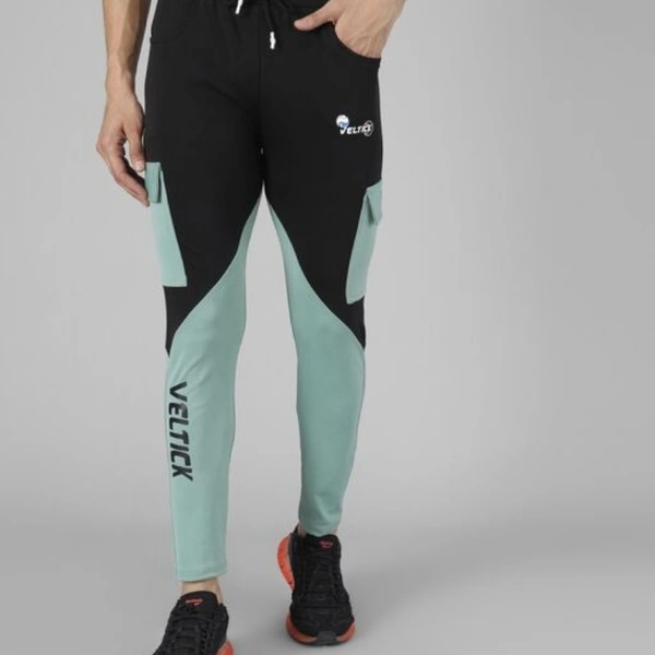 Veltick Men's Lycra Multicolor Track Pant - 28