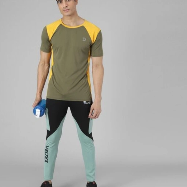 Veltick Men's Lycra Multicolor Track Pant - 28