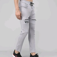 Veltick Men's Lycra Solid Track Pant (Grey) - 30