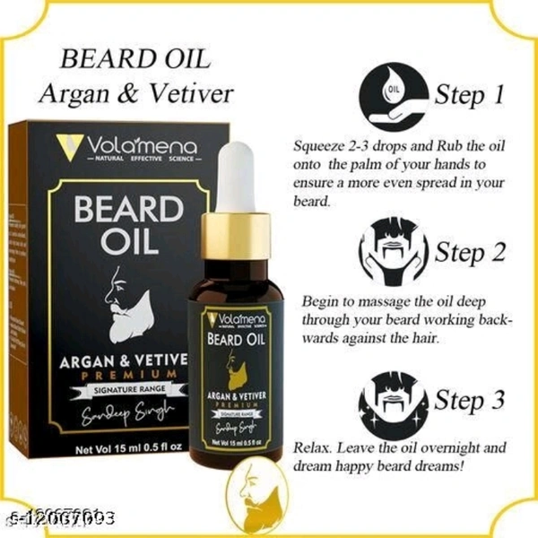 Volamena Argan Vetiver Premium Beard Oil For Men
