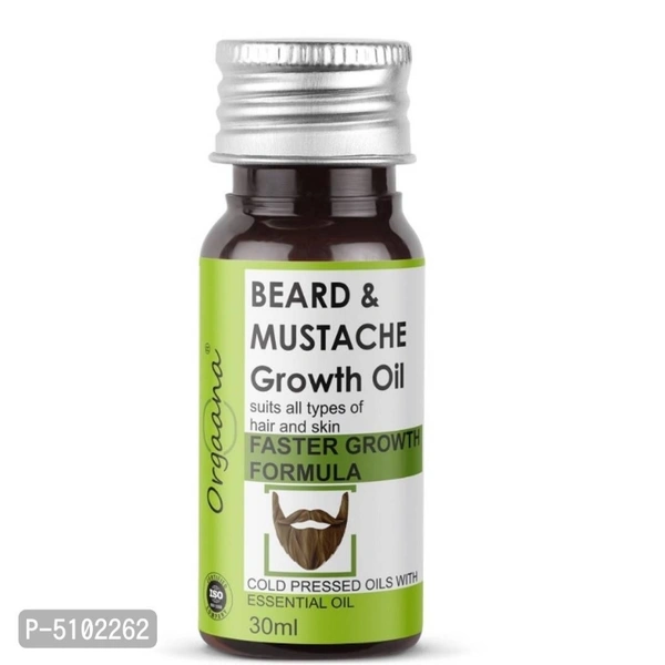 Orgaana Natural Beard & Mustache Growth And Suits All Types Of Hair And Skin Faster Growth Formula Beard Oil-30 Ml