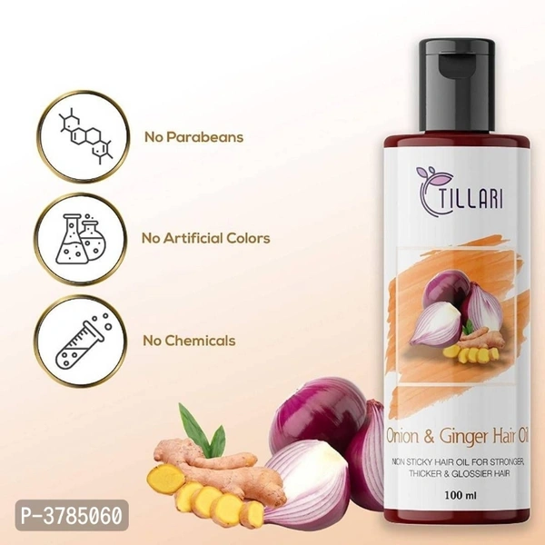 Tillari Onion Ginger Non Sticky Hair Oil For Stronger Hair Growth (100 ml)