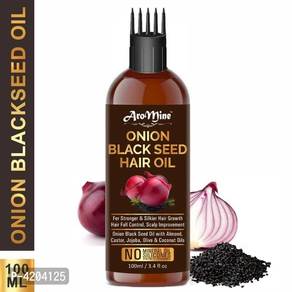 Aromine Onion Black Seed Hair Oil For Hair Growth & Hair Fall Protection 100Ml