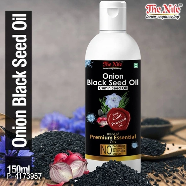 The Nile Onion Black Seed Oil Controls Hair Fall – No Mineral Oil, Silicones for Men & Women 150 ML