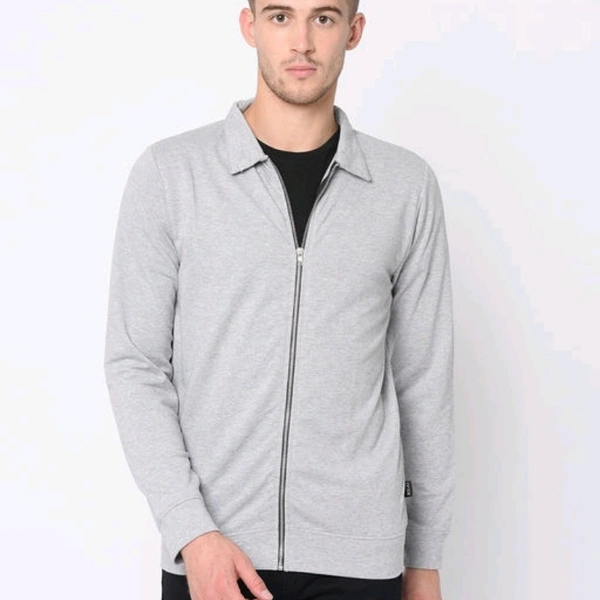 Rigo Grey Terry Harrington Full Sleeve Jacket For Men - M