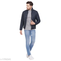 PERFKT-U Men's Navy Solid Puffer Jacket - S