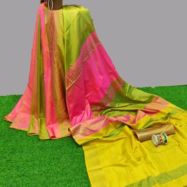 Lichi Silk Designer Woven Saree With Blouse & Tussles