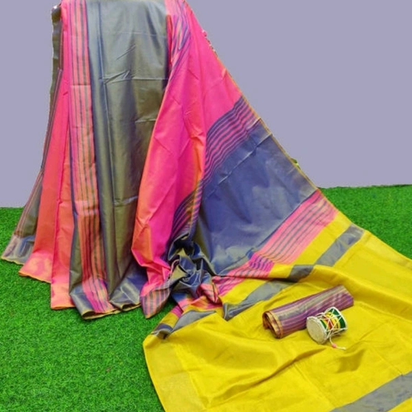 Lichi Silk Designer Woven Saree With Blouse & Tussles