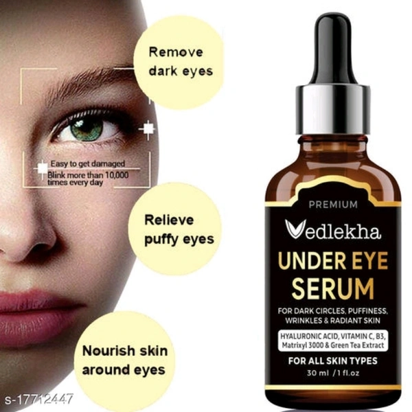 Premium Anti Wrinkle Under Eye Serum Enriched with Vitamin C, B3 & E with AntiAging Benefits