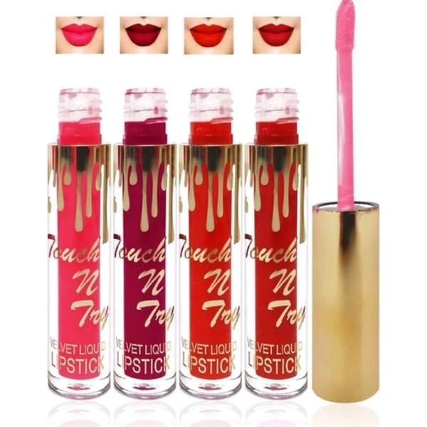 Navaratri Red Color Premium choice Velvet Matte Liquid Lipsticks ( Pack of 4)