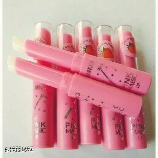 Pink magic strawberry flavour color changing lip (pack of 7)