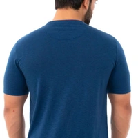 Men's Navy Blue Printed Cotton Short Sleeves Round Neck T-shirt - XL