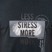 Men's Charcoal Printed Cotton Short Sleeves Round Neck T-shirt - L