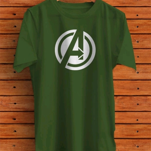 Avanger Men's  Half Sleeve Solid Cotton Olive Green Round Neck Tees - M