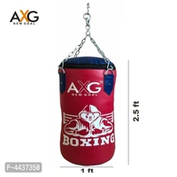 AXG Unfilled Boxing Punching Bag 2.5 ft With stainless steel chain (Heavy PU Material)