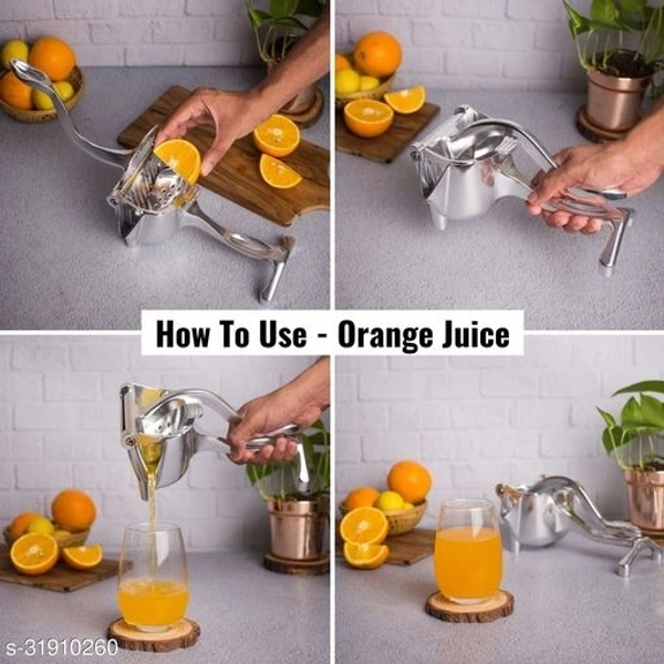 Gjshop Instant Fruit Juicer, Multi-Purpose Metal Manual Orange & Lemon Squeezer, Premium Quality Heavy Duty Hand Press Fruit Juicer (Pack of 1)