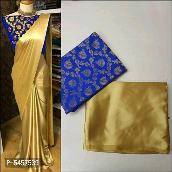 Beautiful Satin Silk Saree with Blouse piece