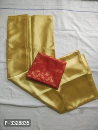 Trendy Satin Solid Saree with Blouse piece