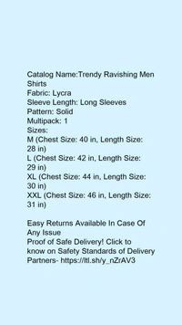 Trendy Ravishing Lycra Men Shirts - L
