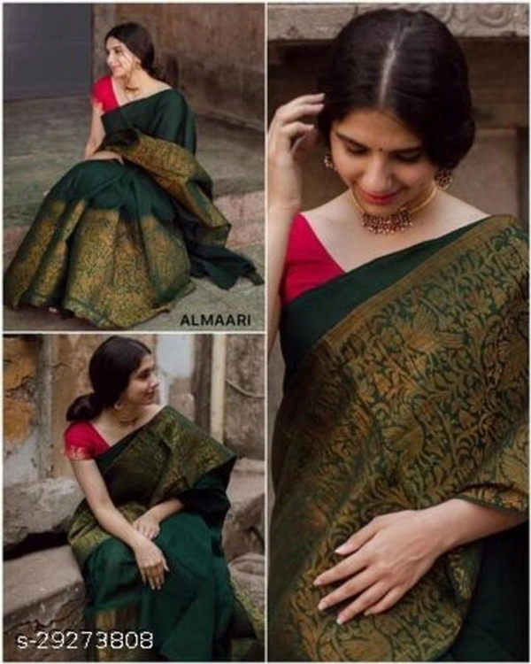 Festive Gorgeous Women's shubh  Soft Raw Silk  Saree with Blouse