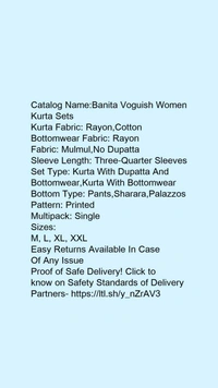 Trendy Refined Women Kurta Sets - M
