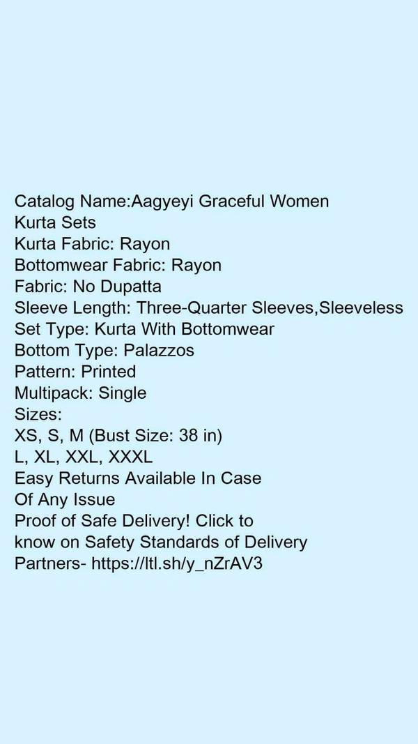 Women Kurta and Palazzo Set Rayon (PINK) - XL