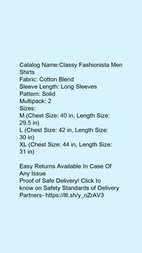 Comfy Elegant Men Shirts Combo Pack Of 2 - L