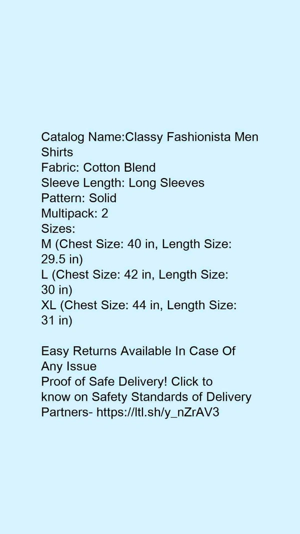 Comfy Elegant Men Shirts Combo Pack Of 2 - L
