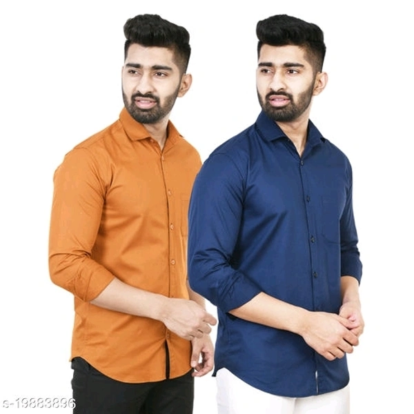 Comfy Fashionista Men Shirts Combo Pack Of 2 - L