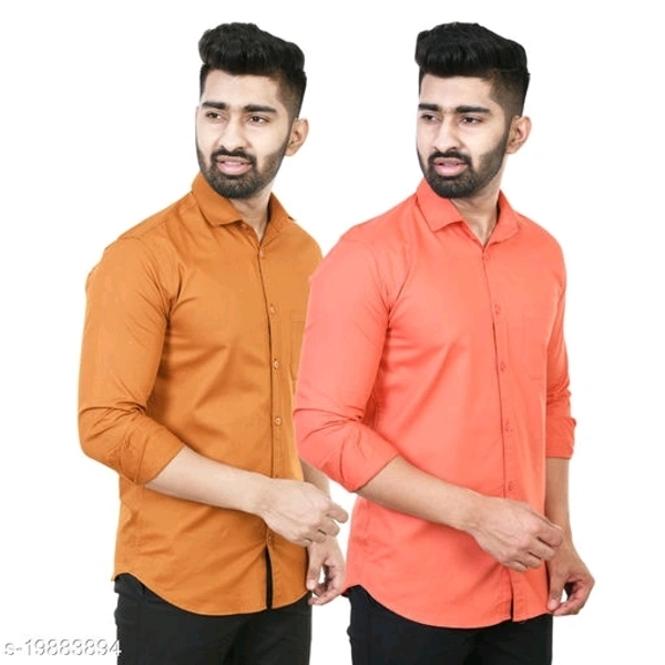 Classy Elegant Men Shirts Combo Pack Of 2 - XL
