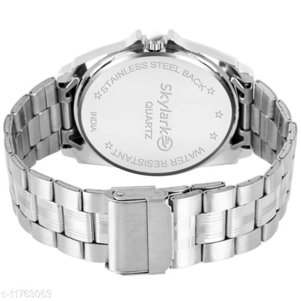 Skylark Sky-580 Multicolor  Dial Water Resistant Silver Color Stainless Steel Day & Date Function Watch for Men/Boys Analog Watch - For Men